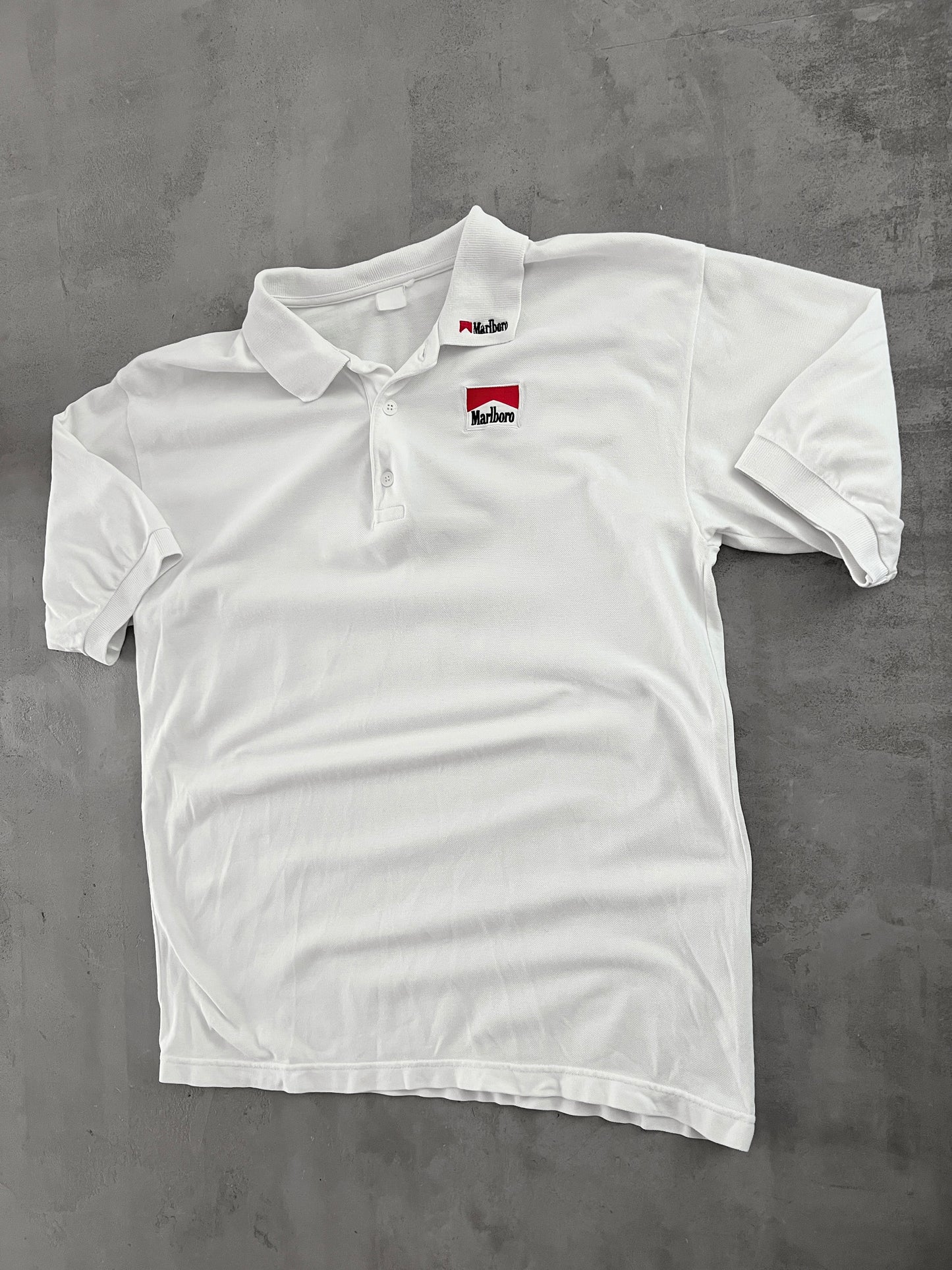 WHITE MARLBORO POLO - 1990S -XL