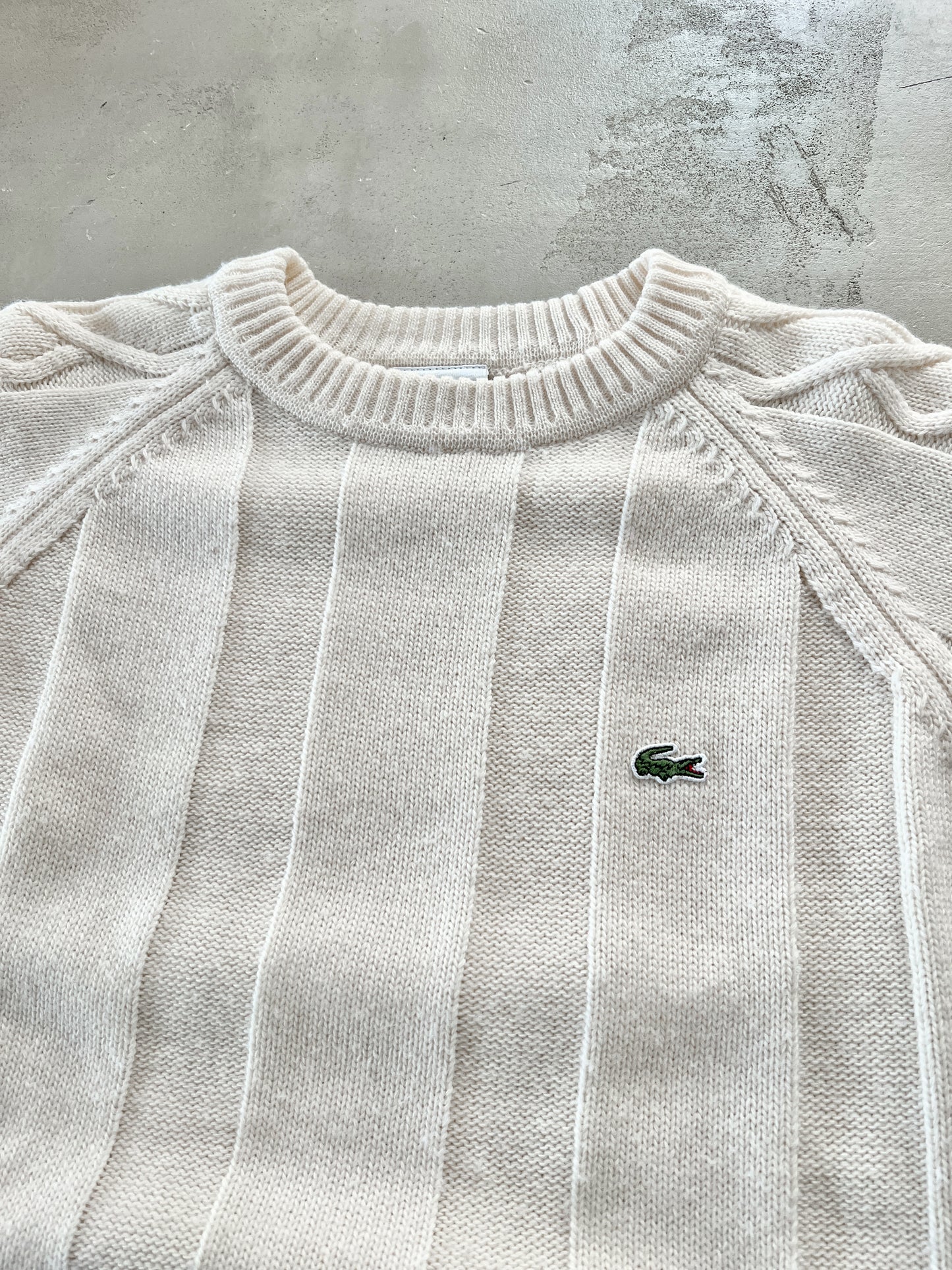 CREME LACOSTE KNIT SWEATER - 2000S - S/M