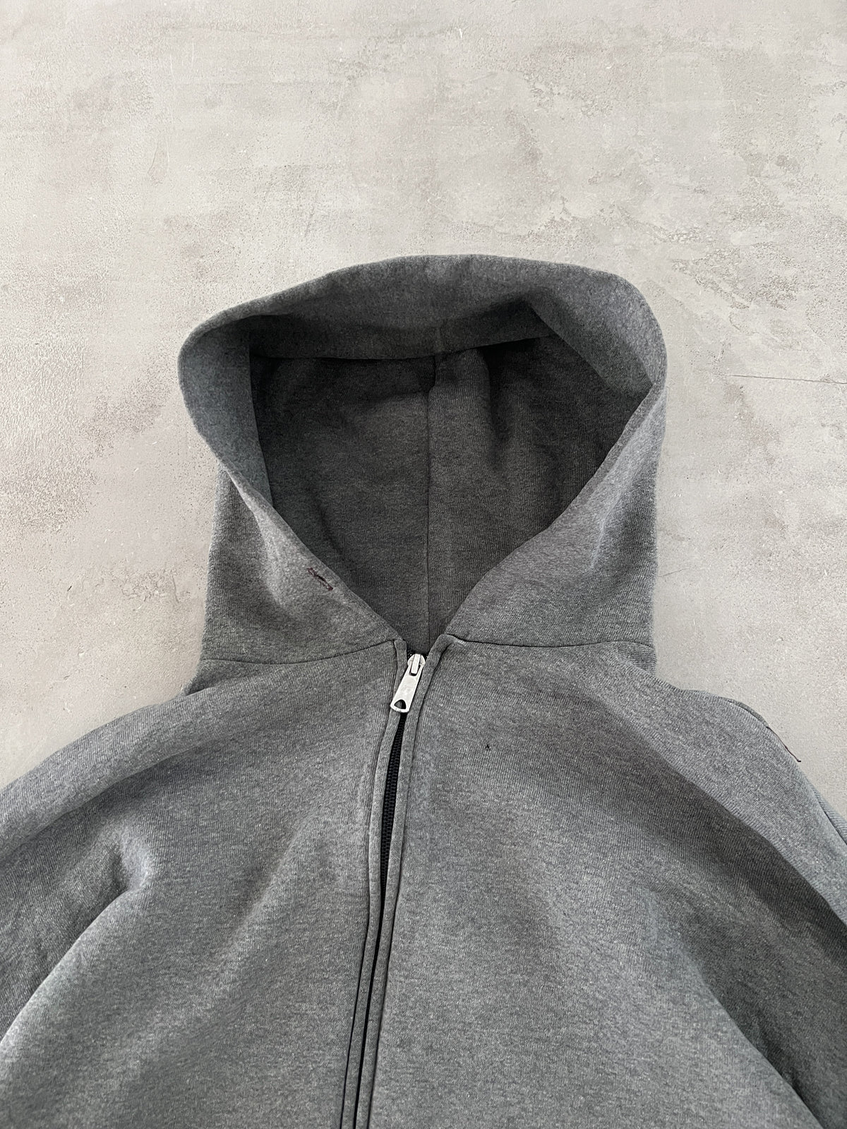 FADED GREY RUSSELL HOODIE - 1990S - L