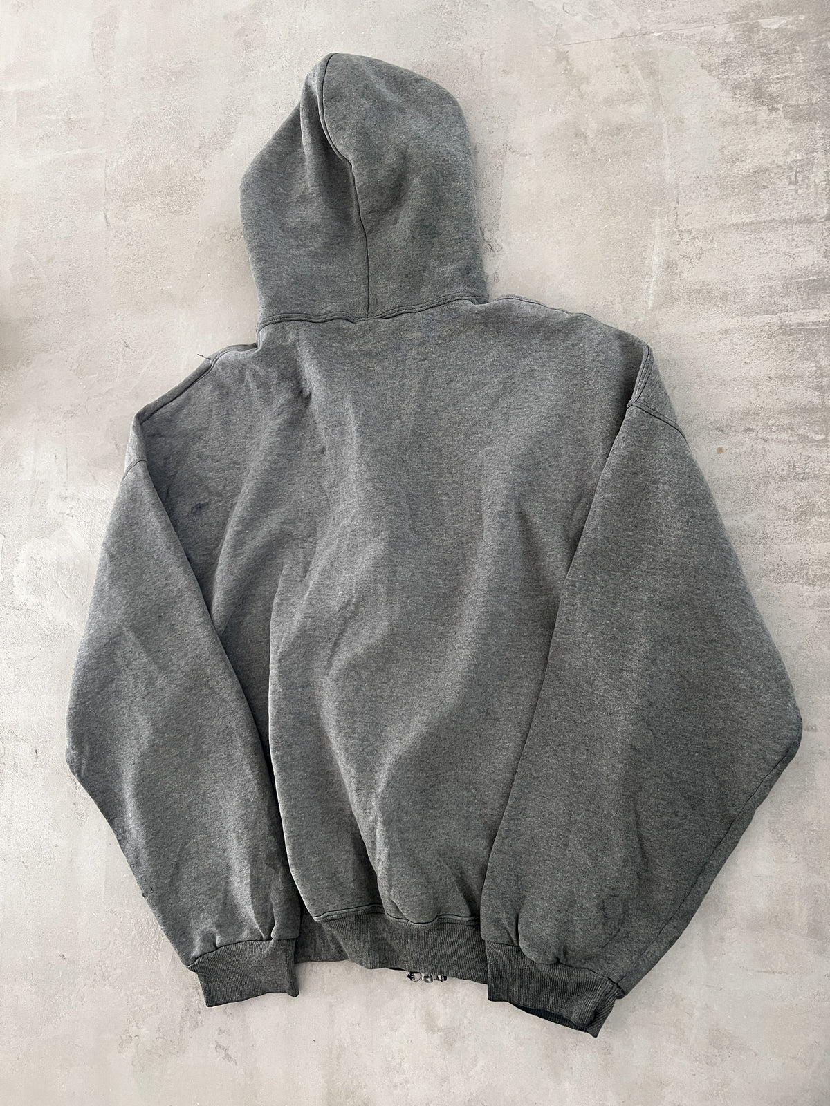 FADED GREY RUSSELL HOODIE - 1990S - L