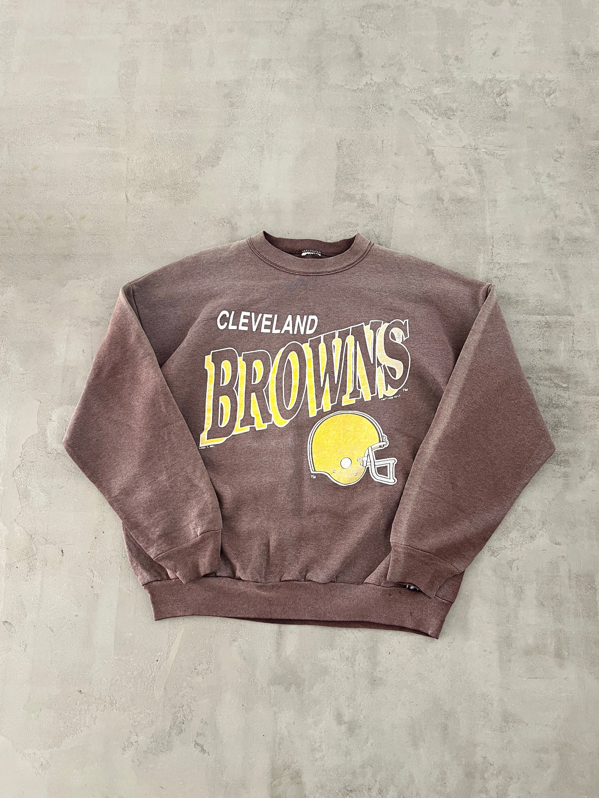 FADED MOCHA BROWNS FOOTBALL SWEATER - 1990S - M