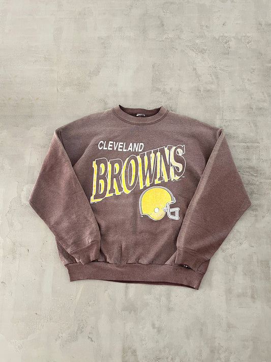 FADED MOCHA BROWNS FOOTBALL SWEATER - 1990S - M