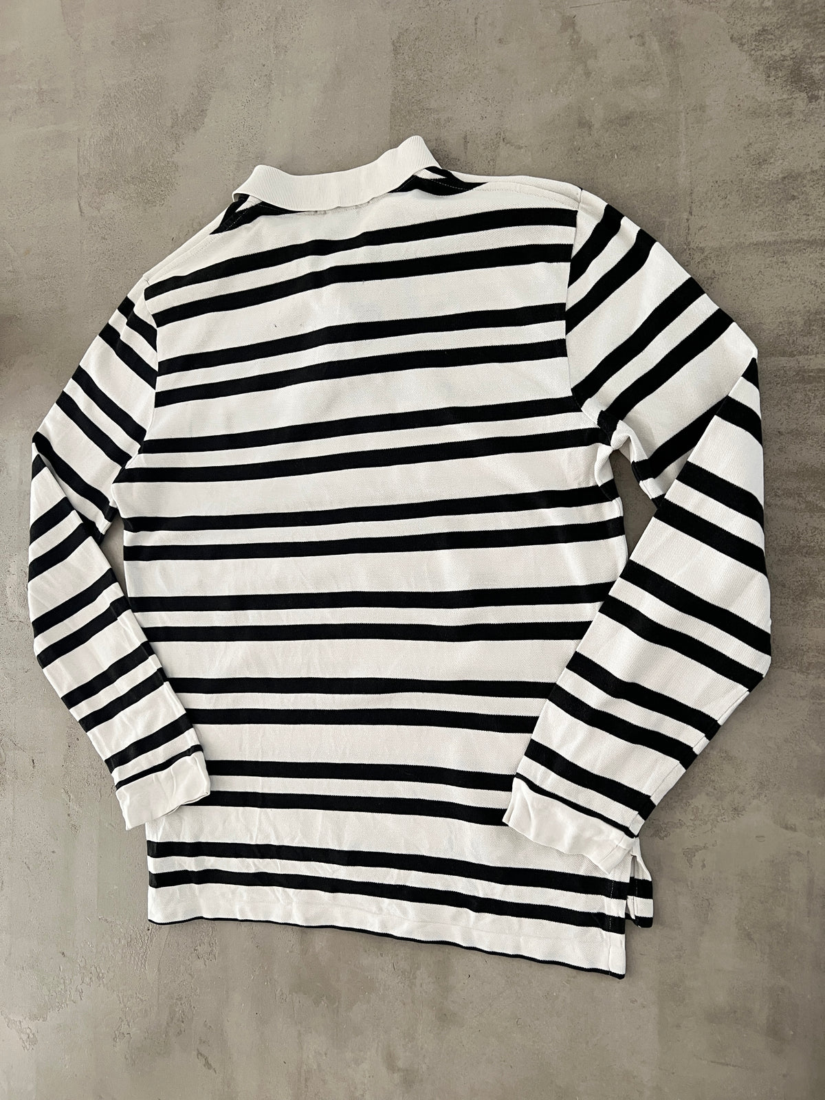 WHITE/NAVY RALPH LAUREN LONGSLEEVE - 2000S - M