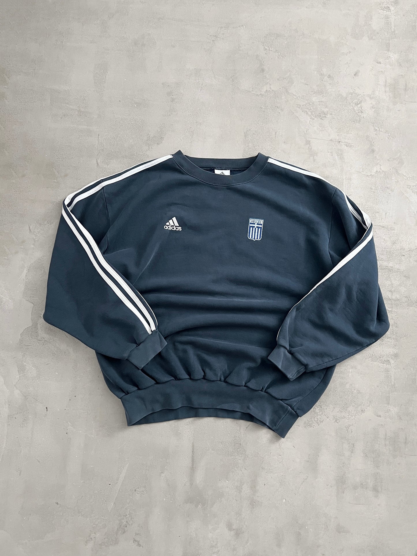 NAVY GREECE ADIDAS SWEATER - 2000S - XL/L