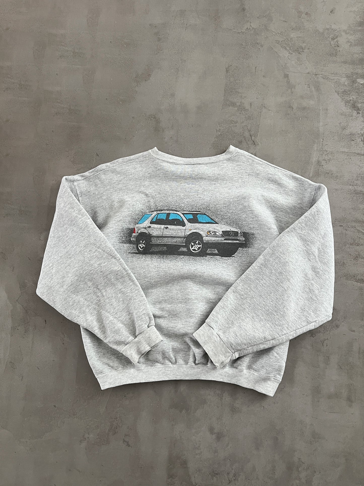 GREY MERCEDES BENZ M-CLASS SWEATER - 1990S - M