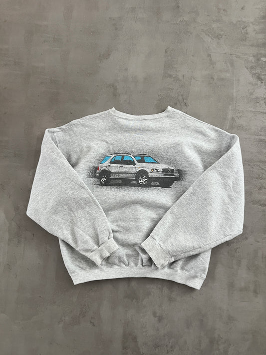 GREY MERCEDES BENZ M-CLASS SWEATER - 1990S - M