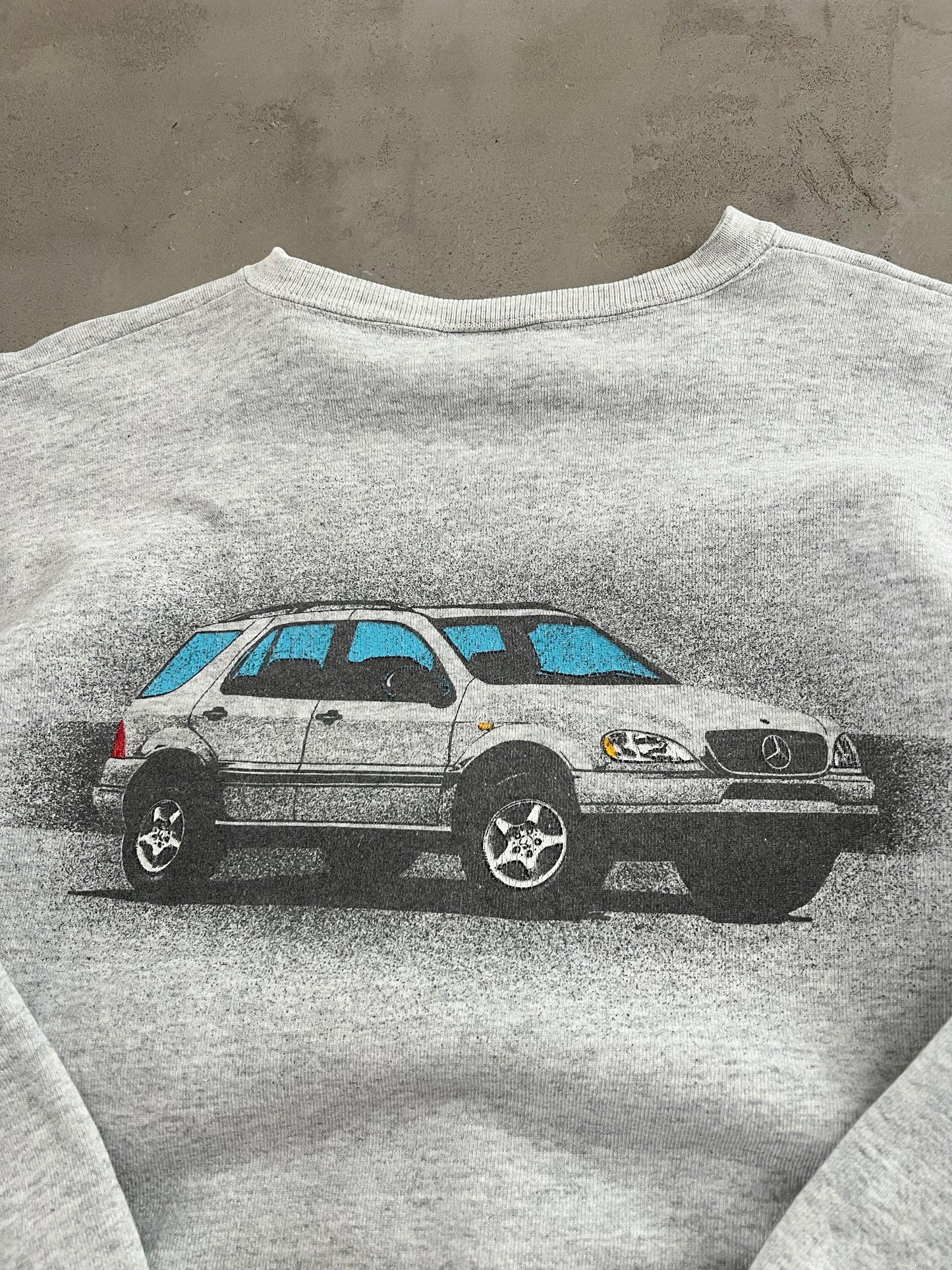 GREY MERCEDES BENZ M-CLASS SWEATER - 1990S - M