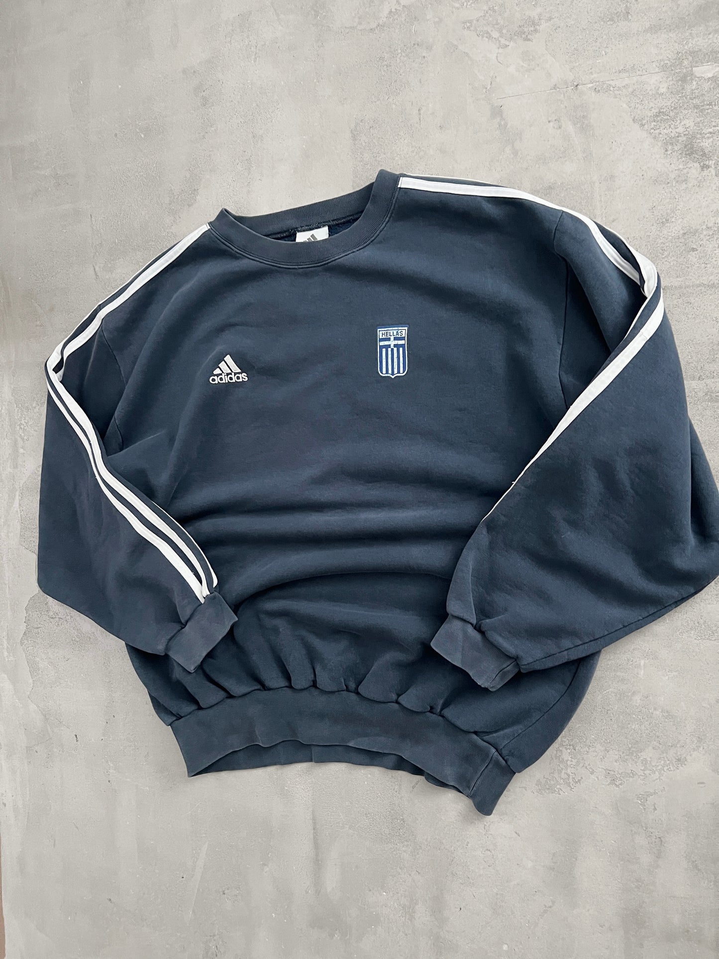 NAVY GREECE ADIDAS SWEATER - 2000S - XL/L