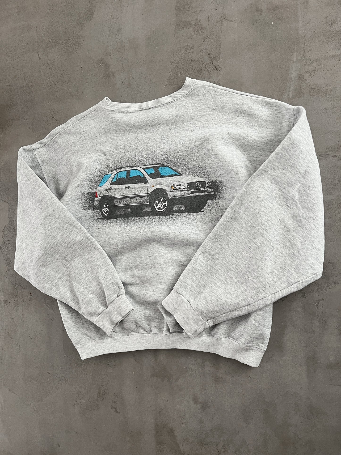 GREY MERCEDES BENZ M-CLASS SWEATER - 1990S - M