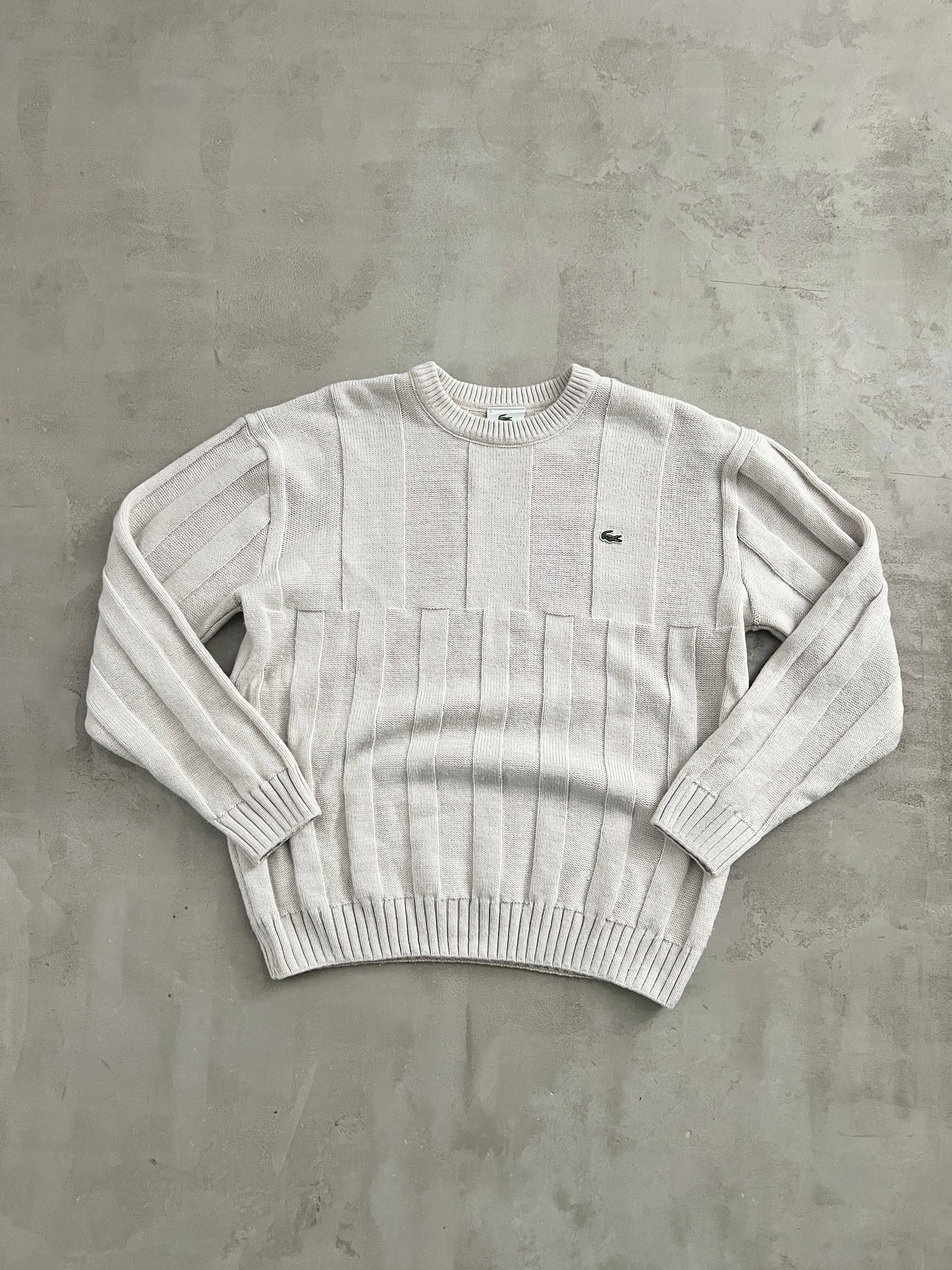 CREME LACOSTE KNIT SWEATER - 2000S - M/S