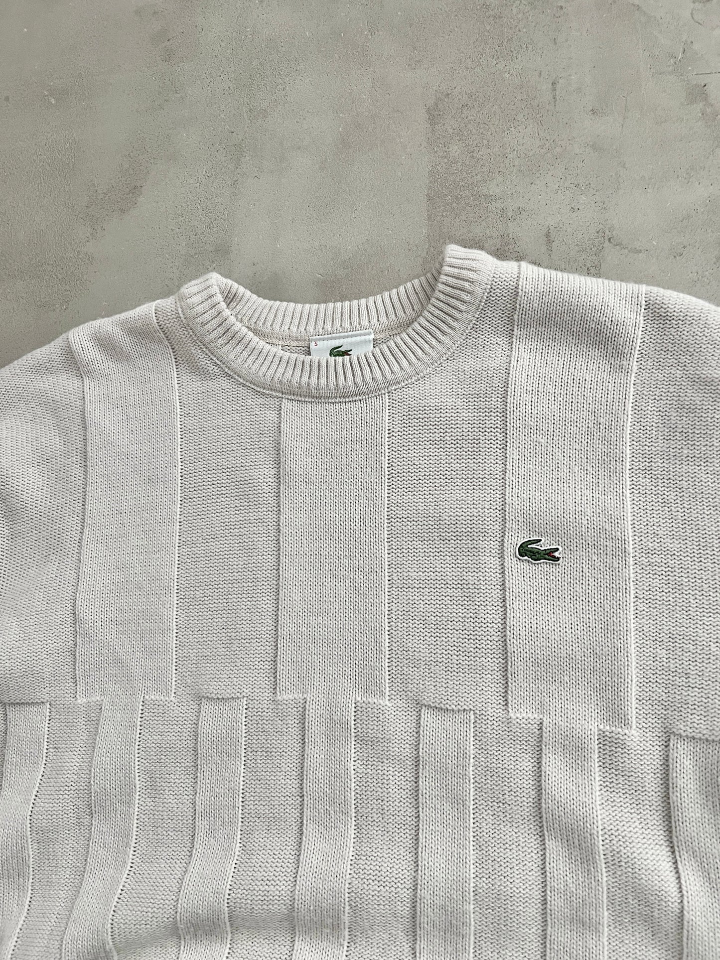 CREME LACOSTE KNIT SWEATER - 2000S - M/S