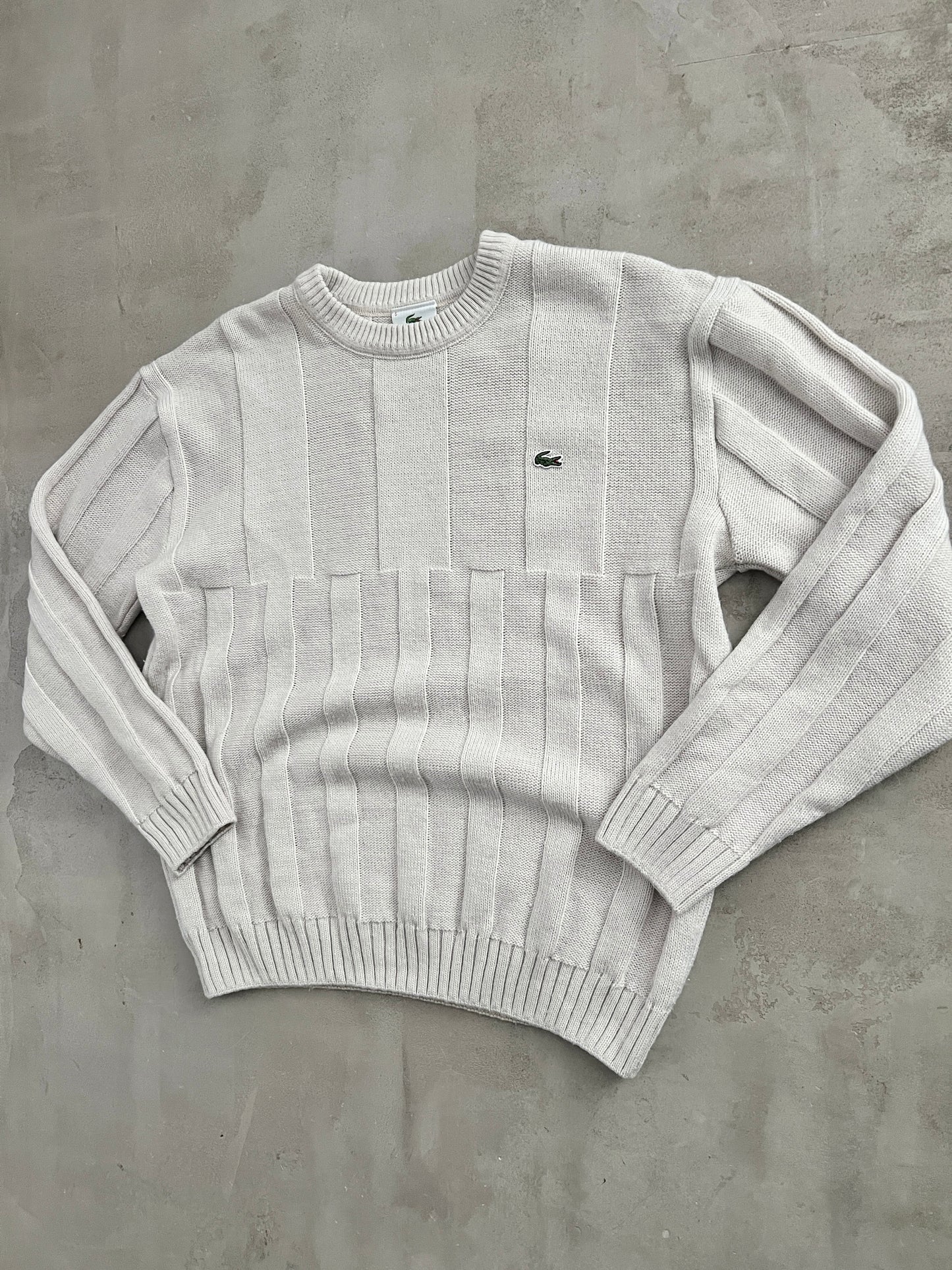 CREME LACOSTE KNIT SWEATER - 2000S - M/S