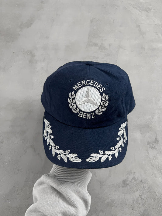NAVY/SILVER MERCEDES BENZ CAP - 1990S