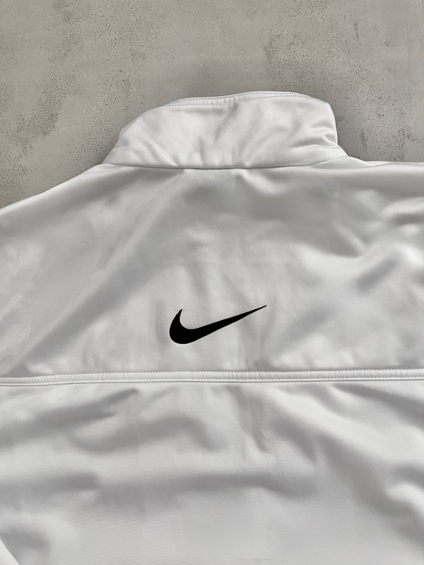 WHITE NIKE TRACK JACKET - 2000S - L