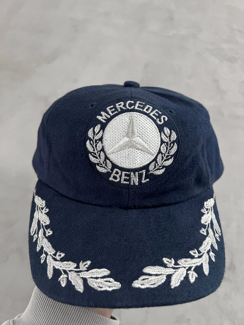 NAVY/SILVER MERCEDES BENZ CAP - 1990S