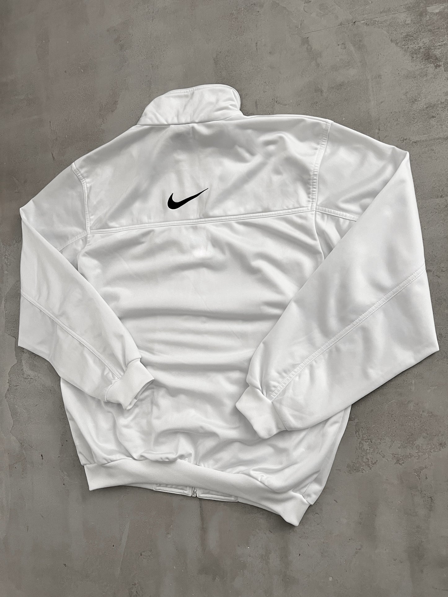 WHITE NIKE TRACK JACKET - 2000S - L