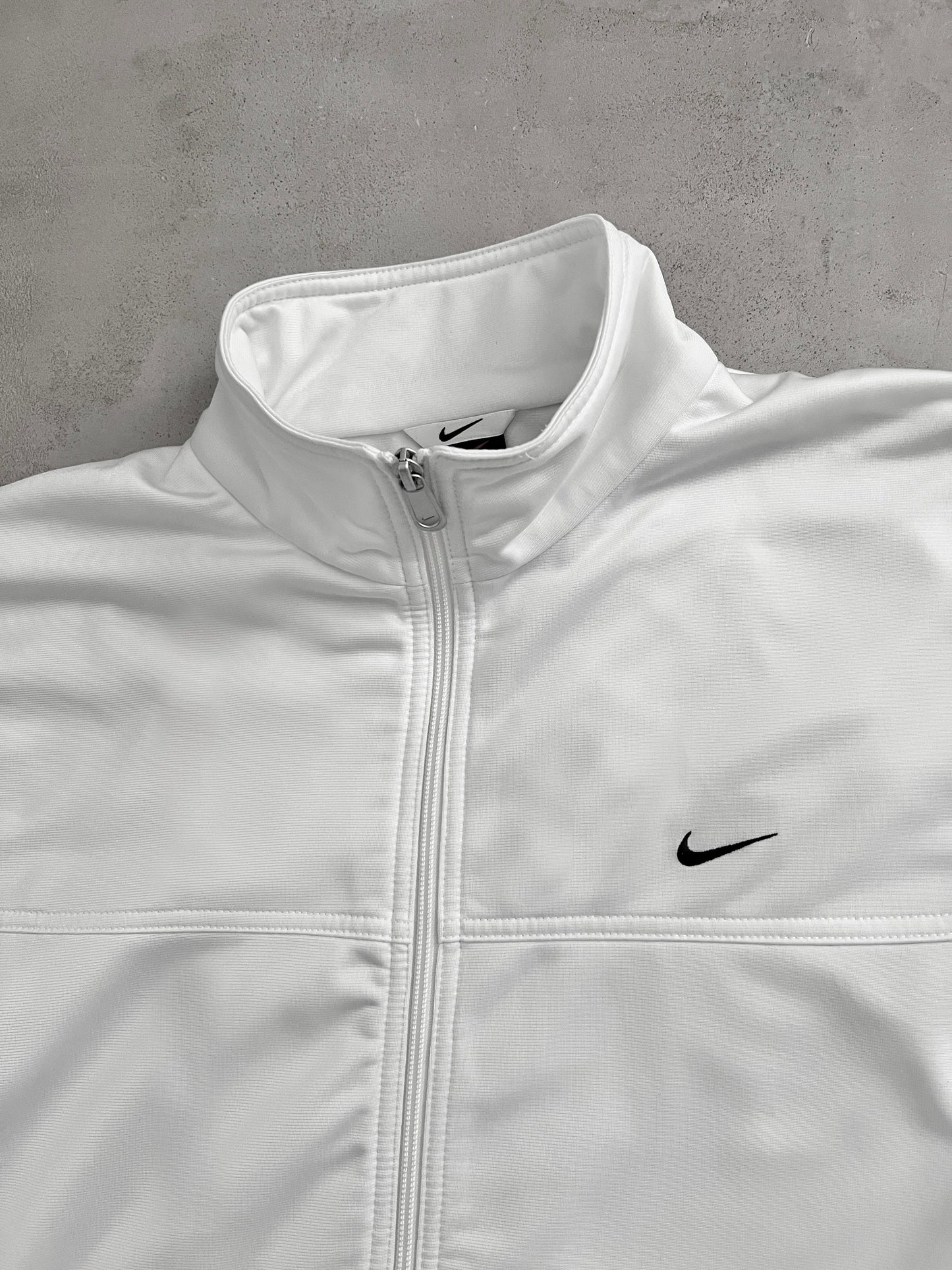 WHITE NIKE TRACK JACKET - 2000S - L