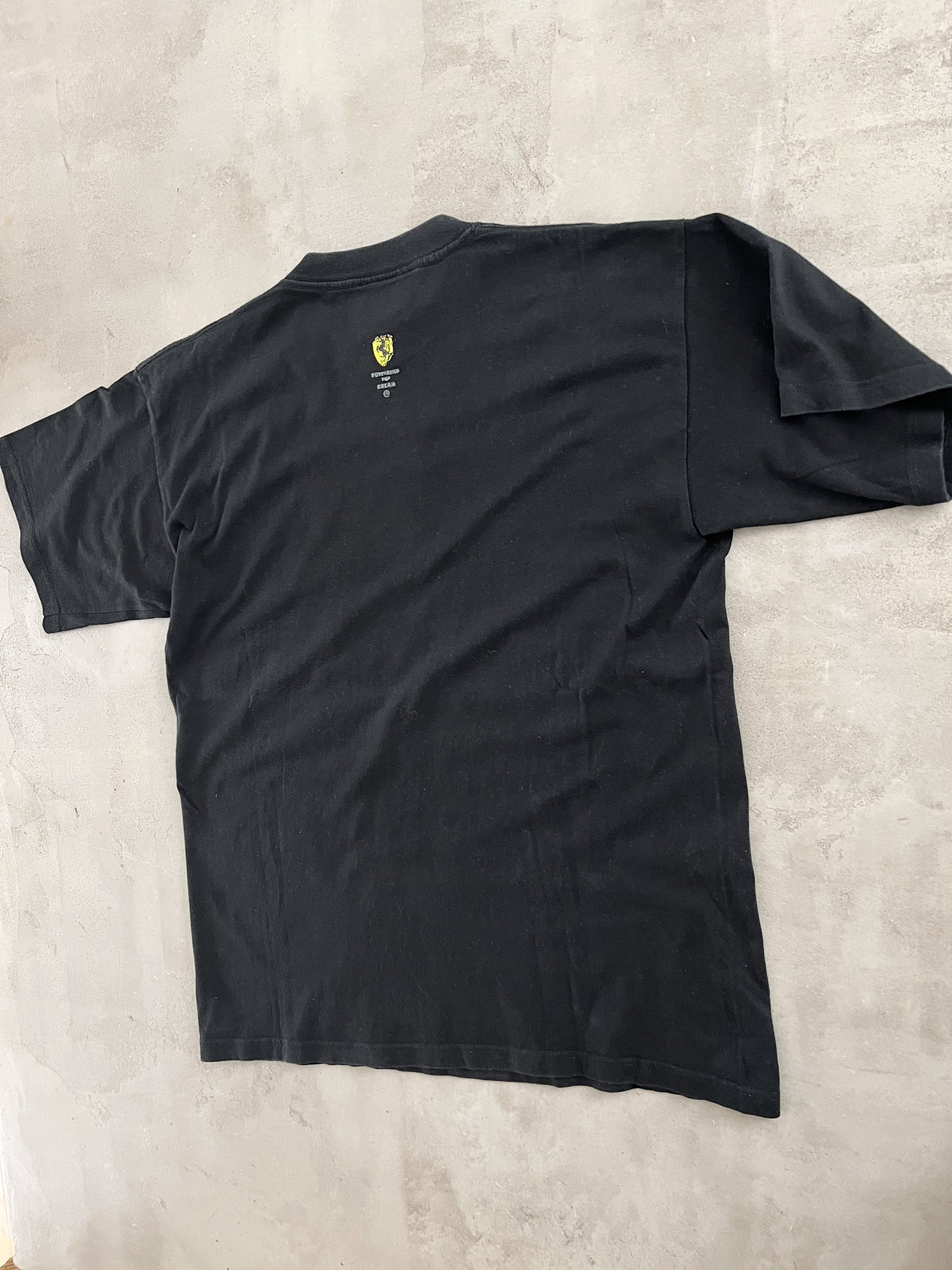 BLACK FERRARI RACING TEE - 1990S - L