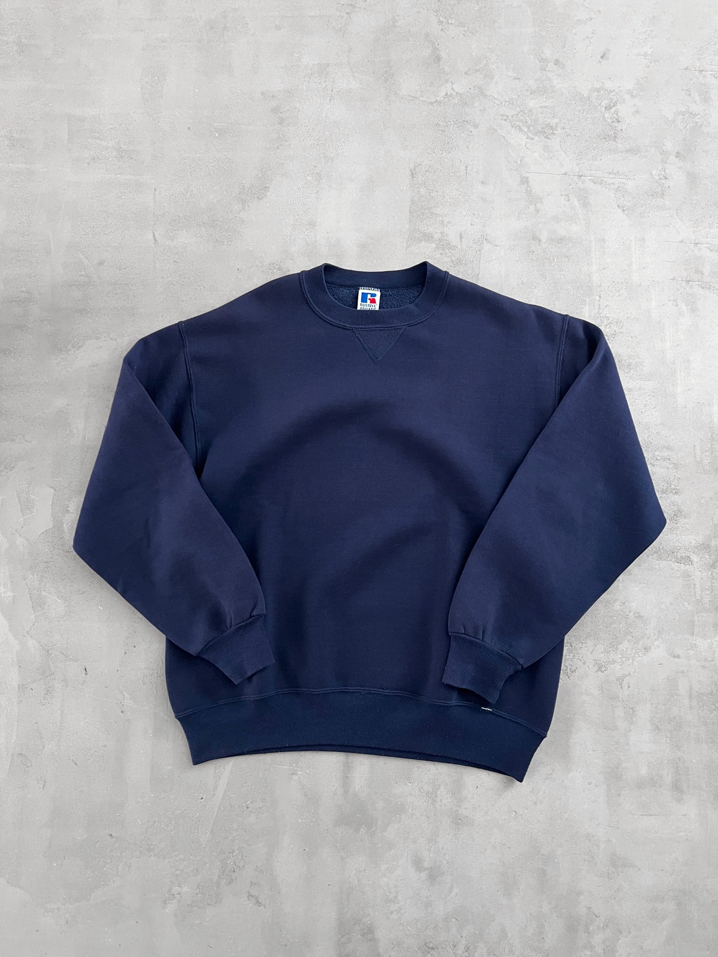 NAVY RUSSELL SWEATER - 1990S - L/M