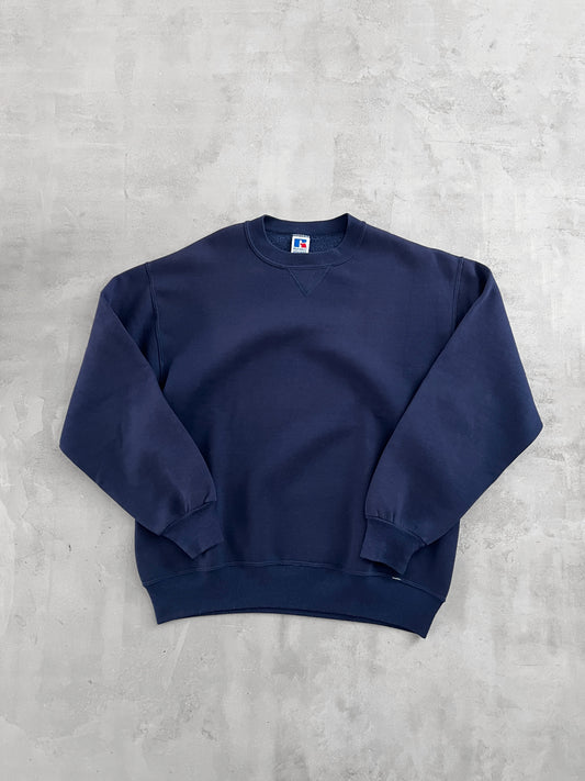 NAVY RUSSELL SWEATER - 1990S - L/M