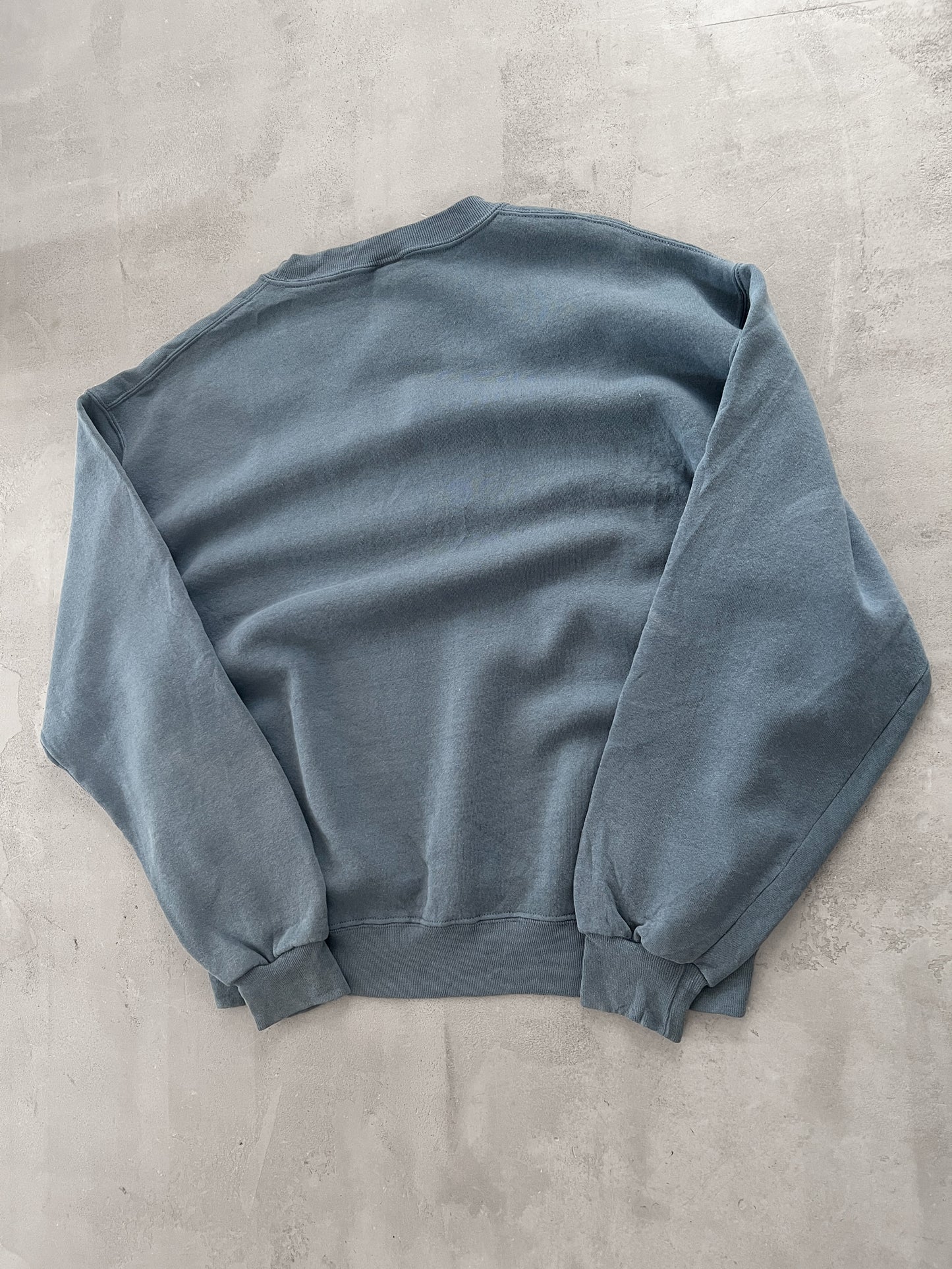 TURQUOISE/GREY RUSSELL SWEATER - 1990S - M/L