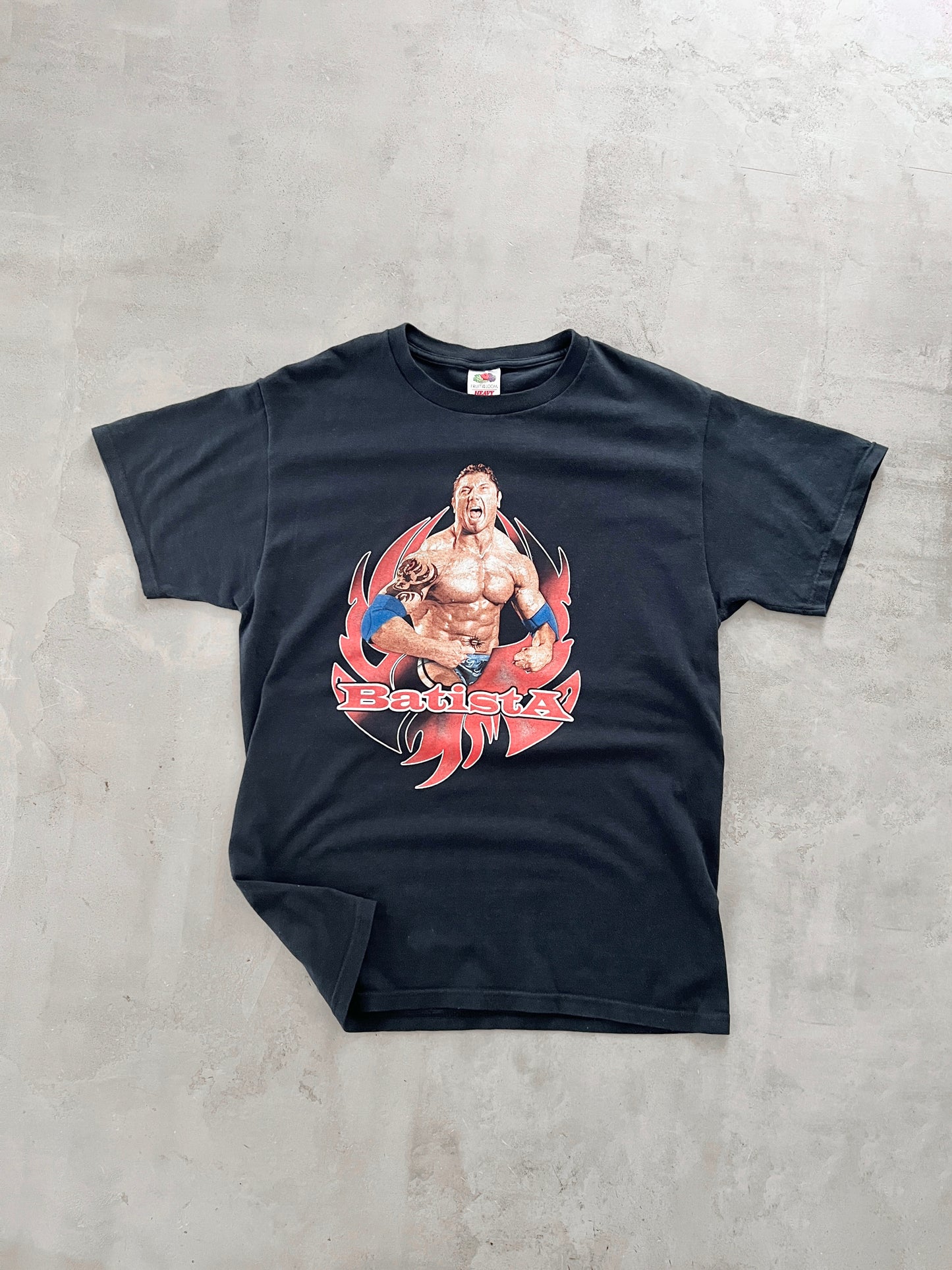 BLACK WWE BATISTA TEE - 2000S - L/M