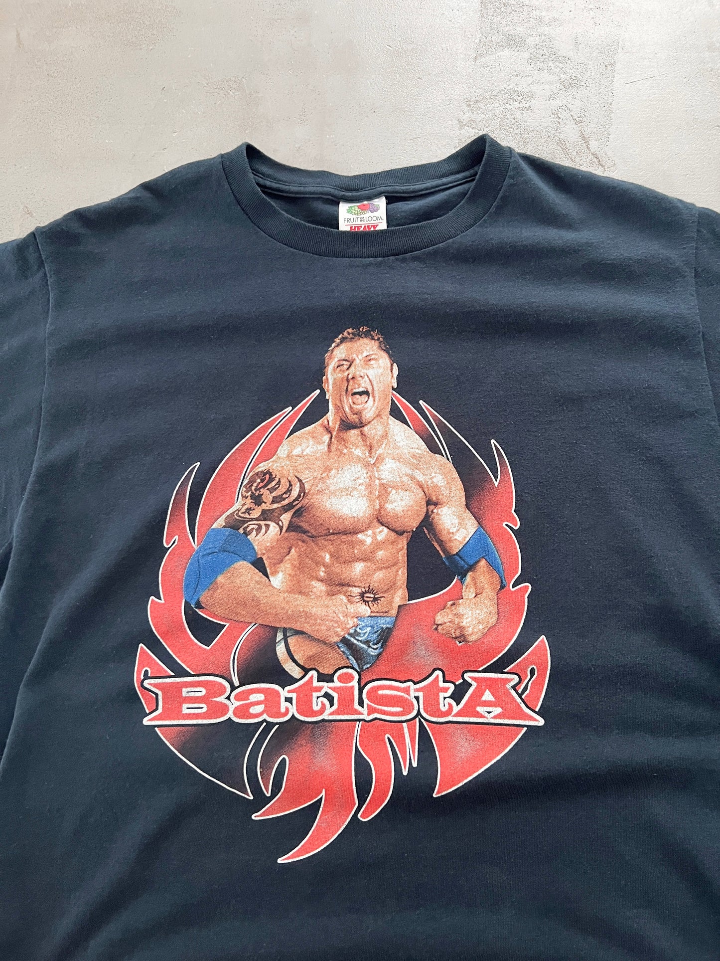 BLACK WWE BATISTA TEE - 2000S - L/M