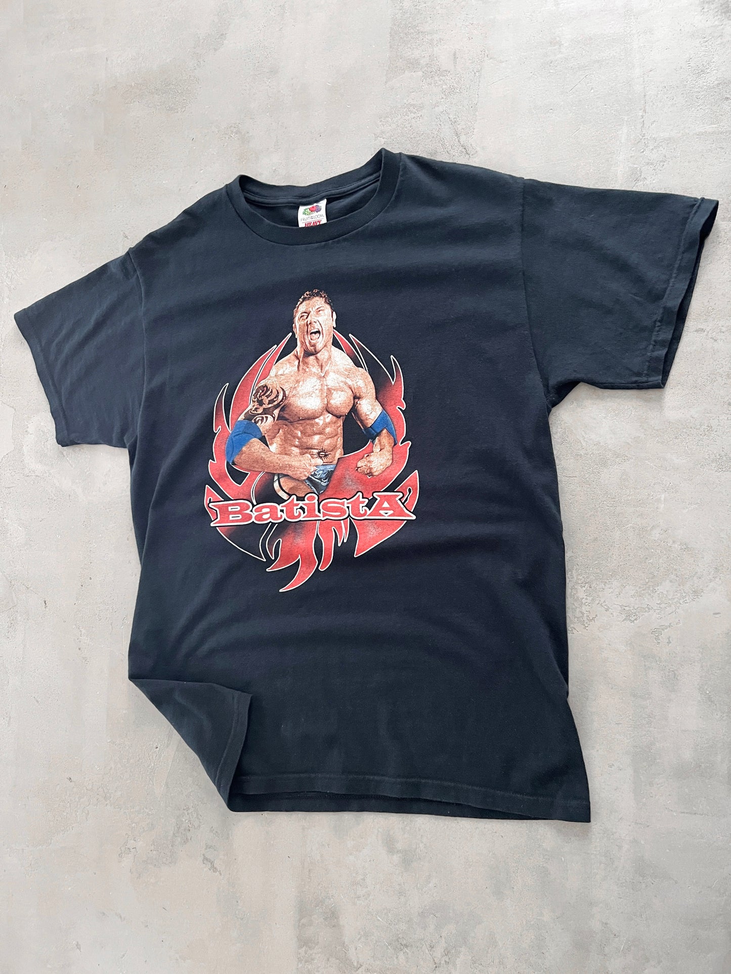 BLACK WWE BATISTA TEE - 2000S - L/M