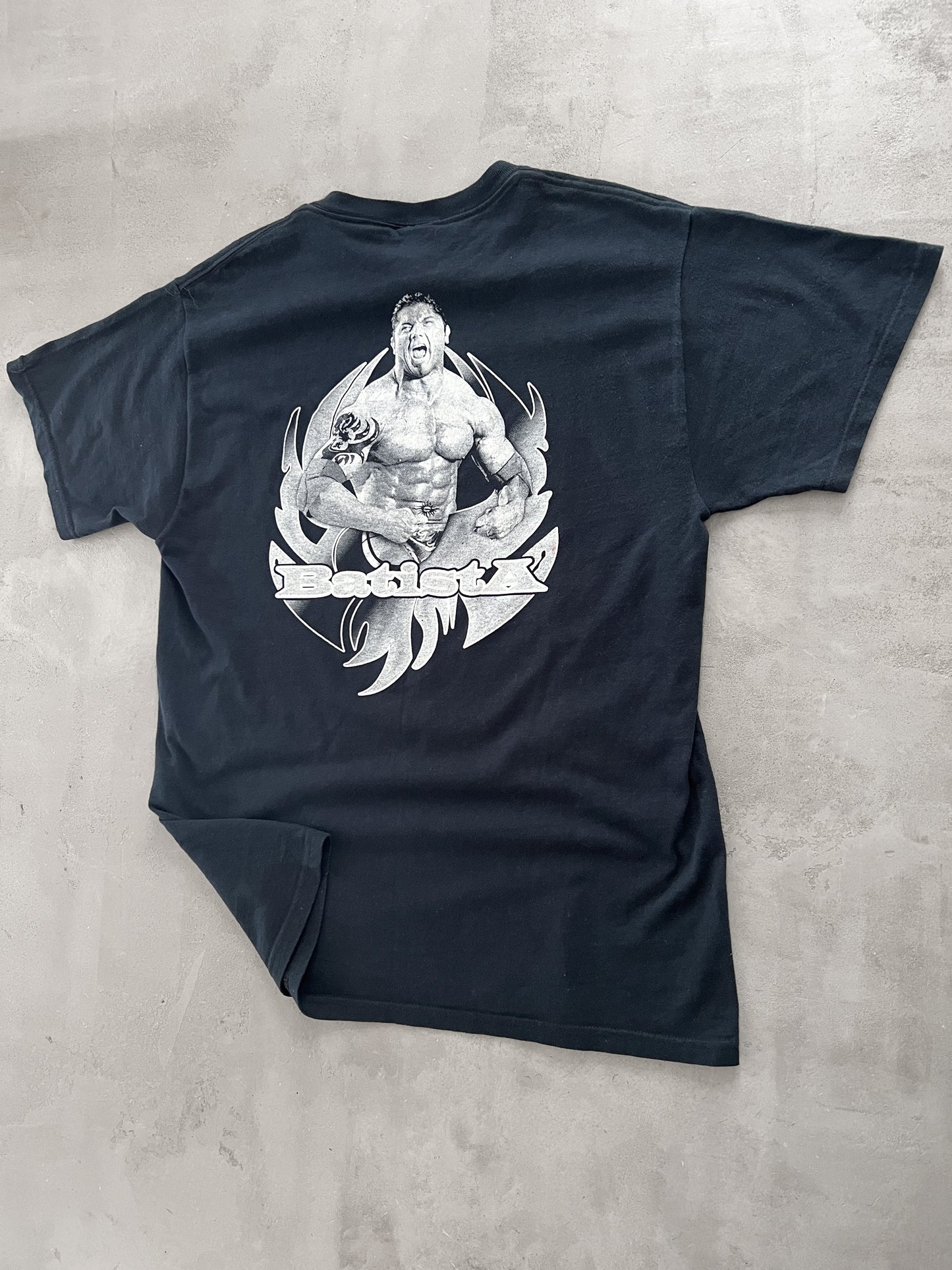 BLACK WWE BATISTA TEE - 2000S - L/M