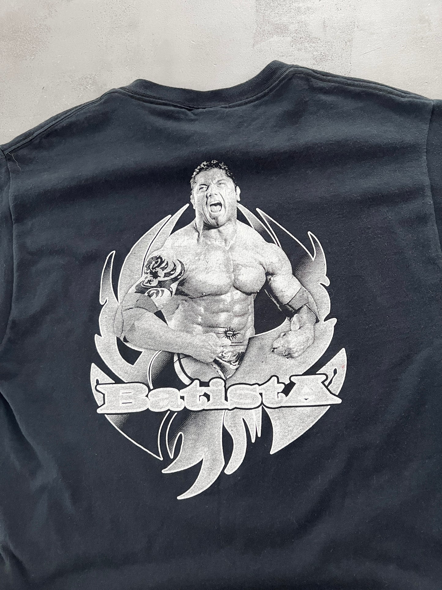 BLACK WWE BATISTA TEE - 2000S - L/M