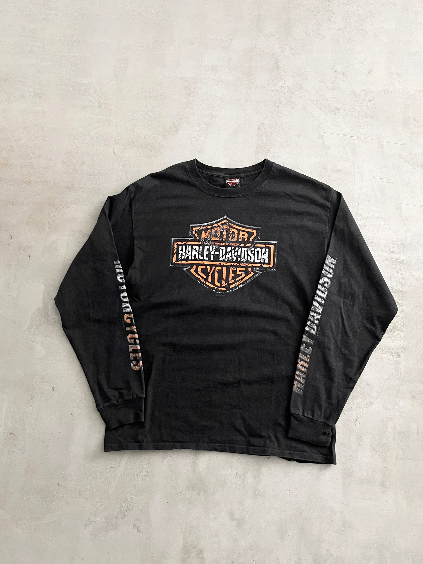 BLACK HARLEY DAVIDSON LONGSLEEVE - 1990S - L