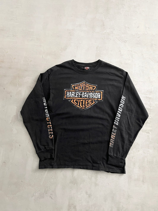 BLACK HARLEY DAVIDSON LONGSLEEVE - 1990S - L