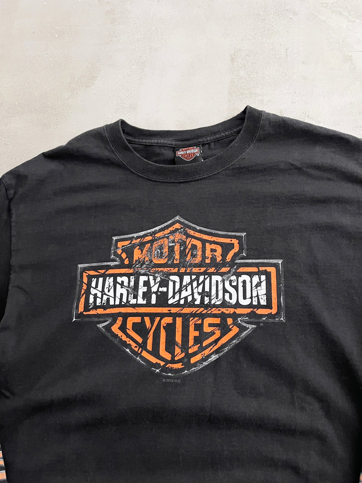 BLACK HARLEY DAVIDSON LONGSLEEVE - 1990S - L