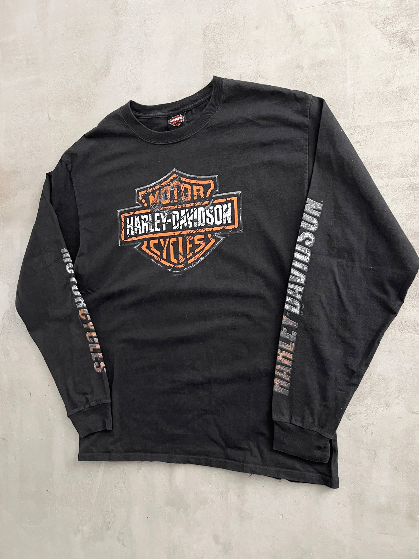 BLACK HARLEY DAVIDSON LONGSLEEVE - 1990S - L
