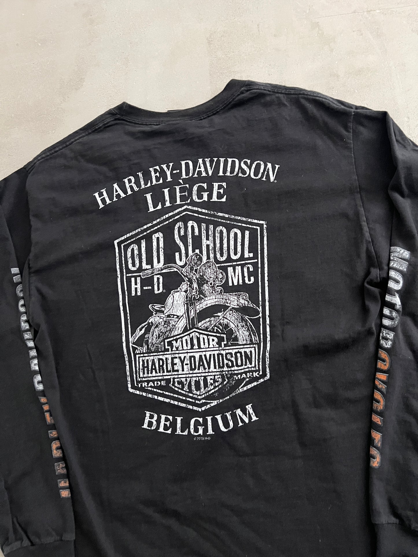 BLACK HARLEY DAVIDSON LONGSLEEVE - 1990S - L