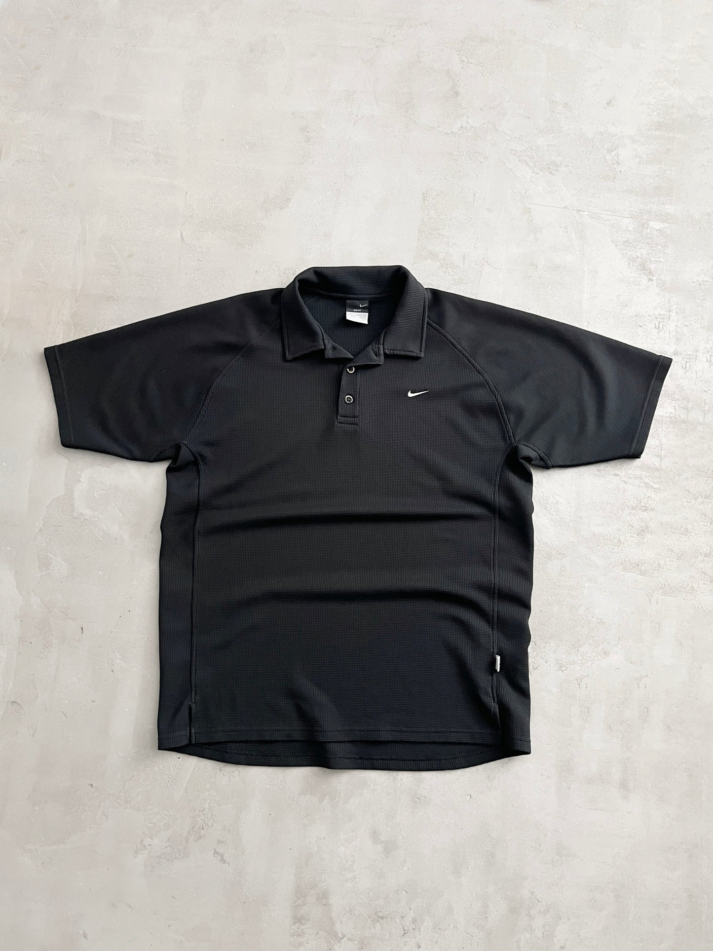 BLACK NIKE SPORTS POLO - 2000S - L