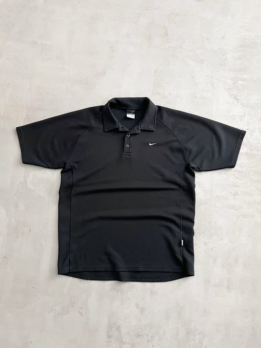 BLACK NIKE SPORTS POLO - 2000S - L