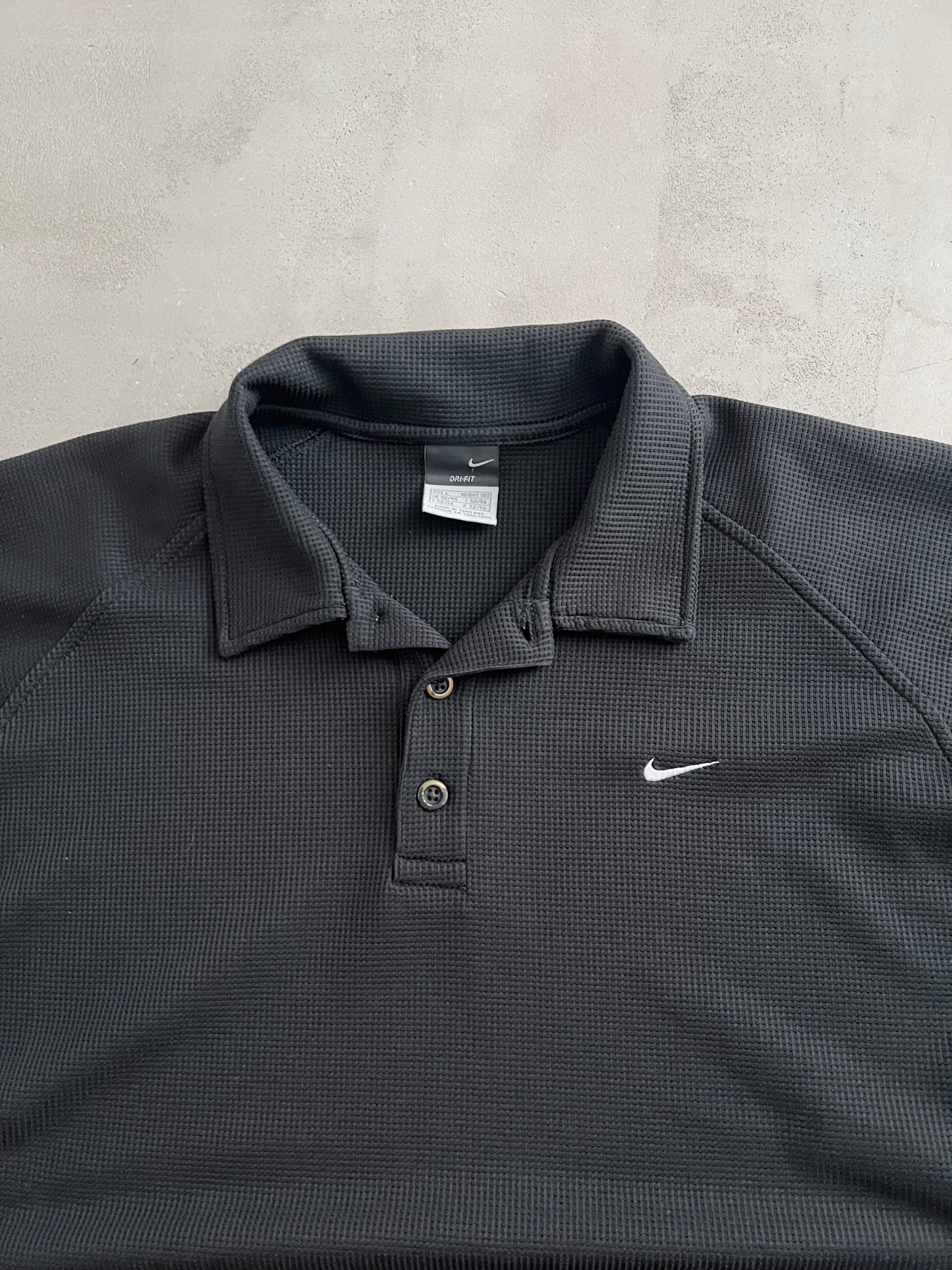 BLACK NIKE SPORTS POLO - 2000S - L