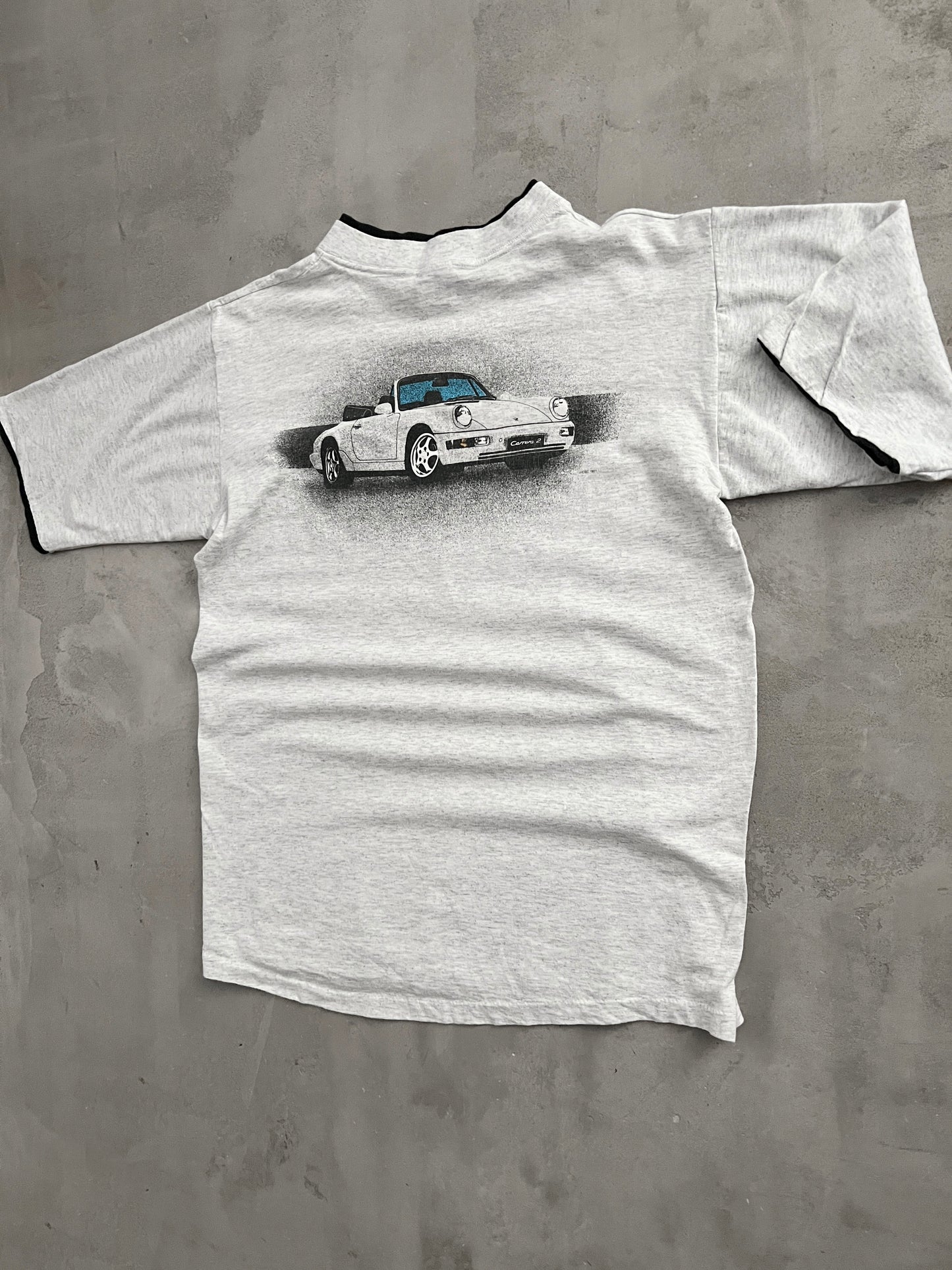 GREY PORSCHE 911 TEE - 1990S - L/M