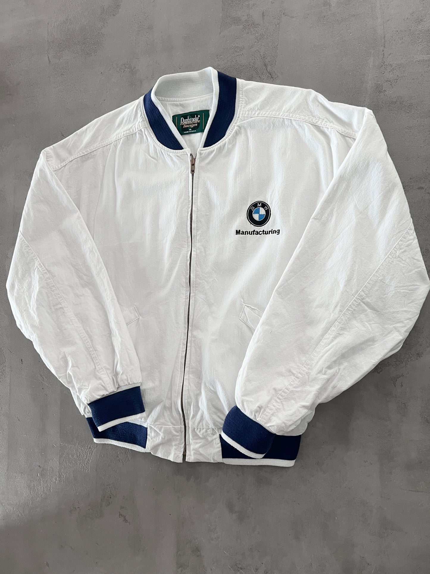 WHITE/NAVY BMW STAFF JACKET - 1990S - M
