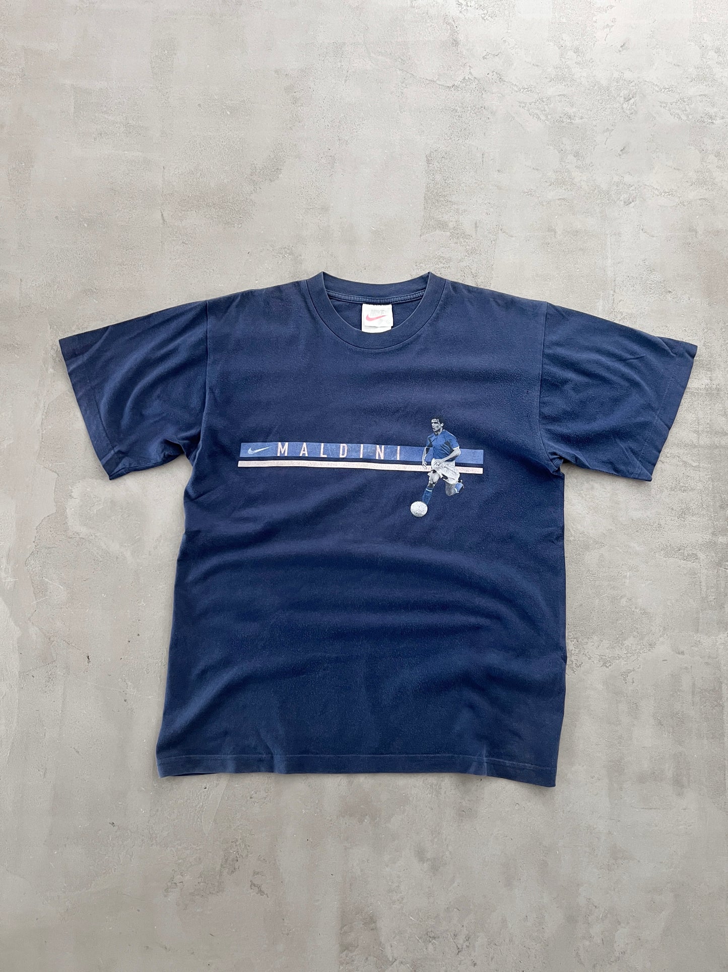NAVY PAOLO MALDINI NIKE TEE - 1990S - M
