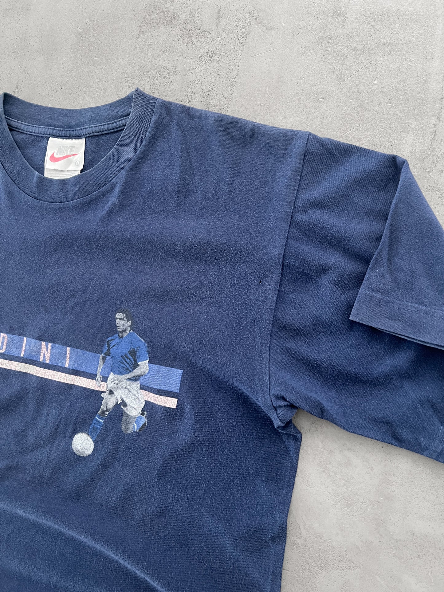NAVY PAOLO MALDINI NIKE TEE - 1990S - M