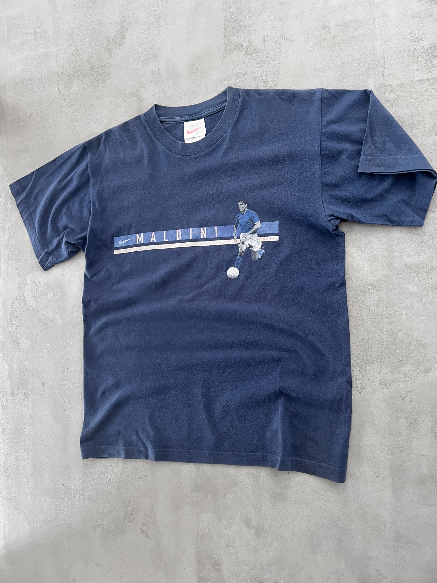 NAVY PAOLO MALDINI NIKE TEE - 1990S - M