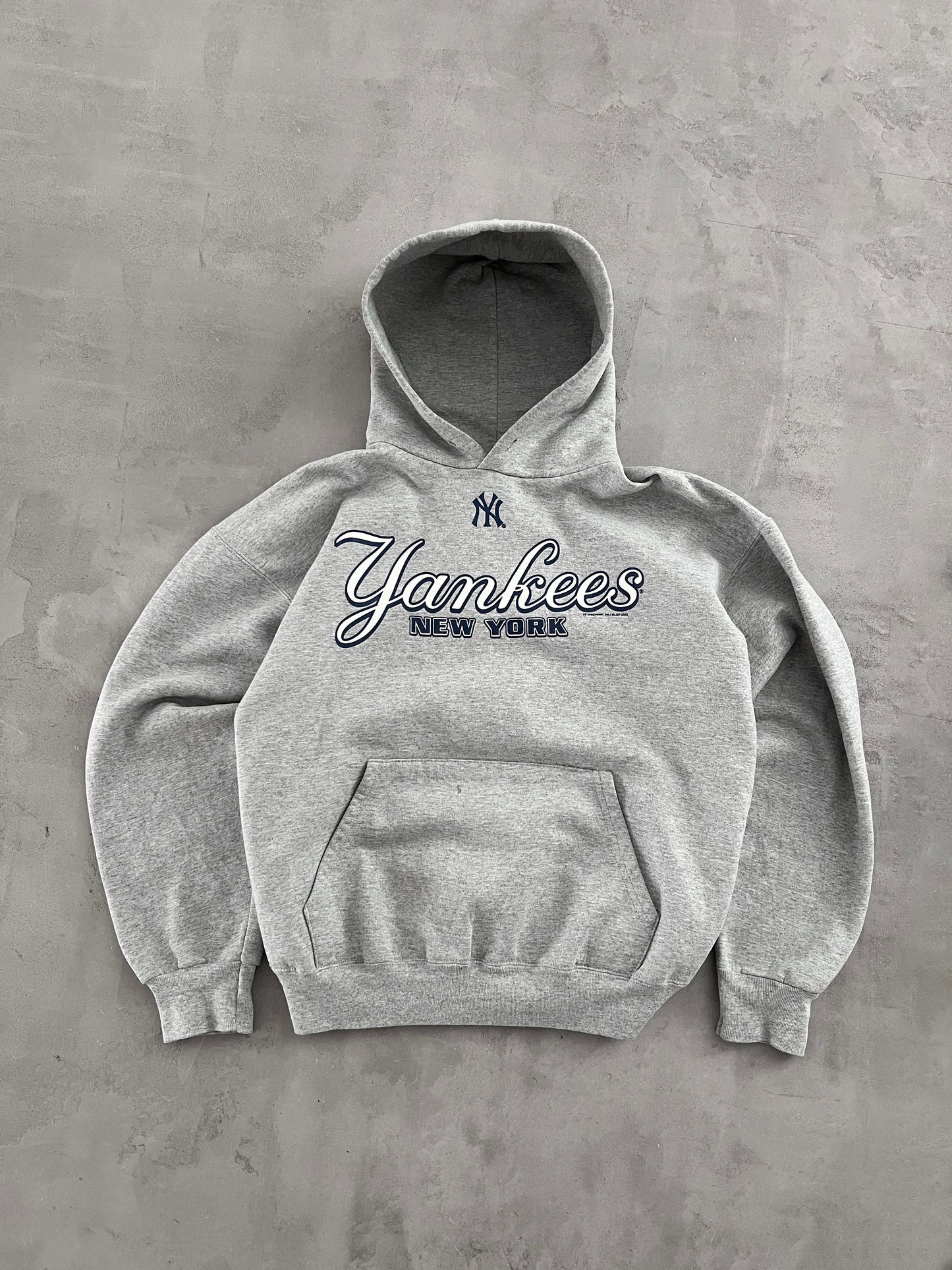 GREY YANKEES HOODIE - 1990S - S/M