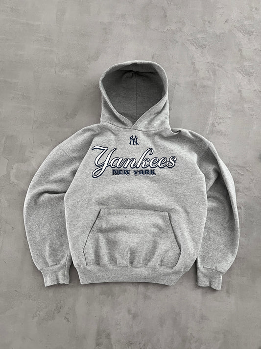 GREY YANKEES HOODIE - 1990S - S/M
