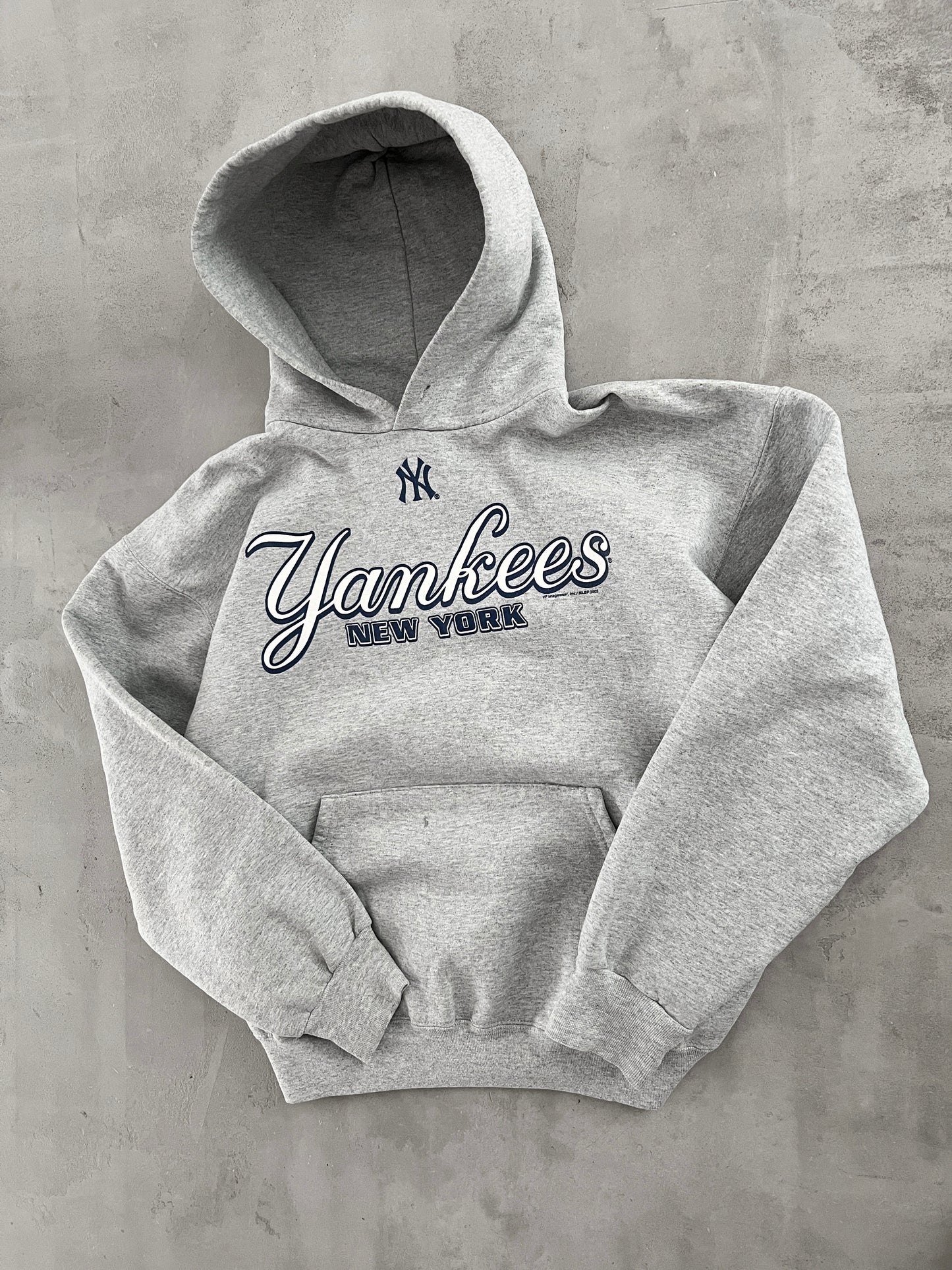 GREY YANKEES HOODIE - 1990S - S/M