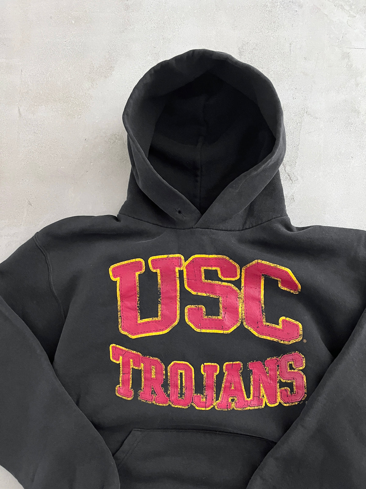 BLACK USC RUSSELL HOODIE - 1990S - S