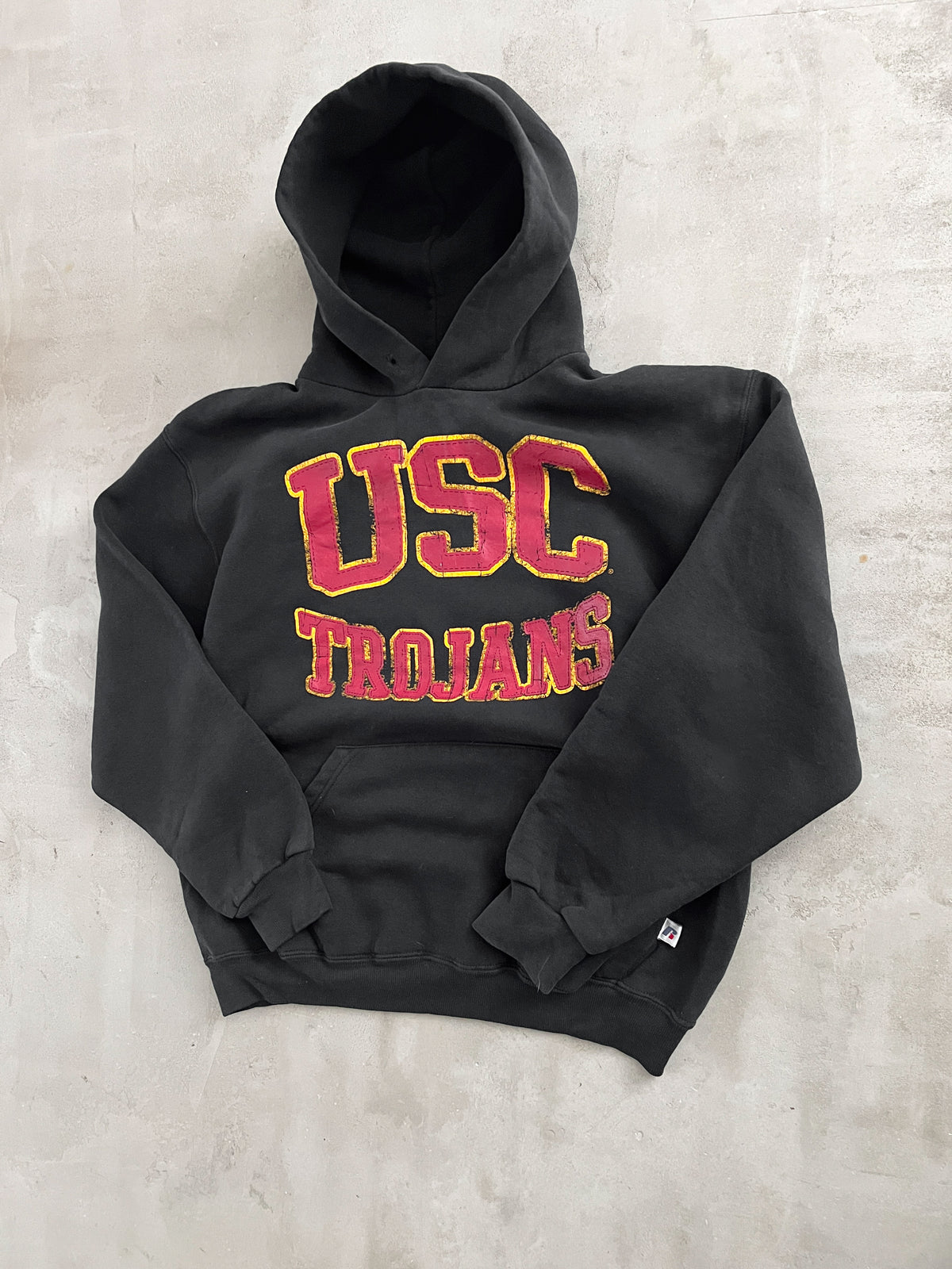 BLACK USC RUSSELL HOODIE - 1990S - S