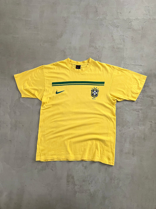YELLOW BRAZIL NIKE TEE - 1990S - L/M