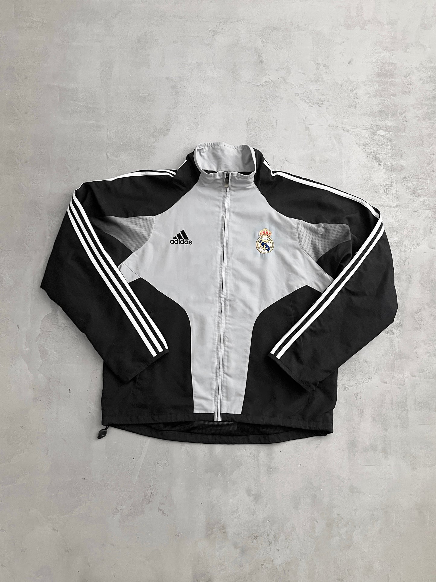 GREY REAL MADRID TRACK JACKET - 2000S - L